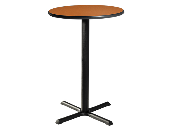 CEBT-031 | 30" Round Bar Table w/ Orange Top and Standard Black Base -- Trade Show Furniture Rental